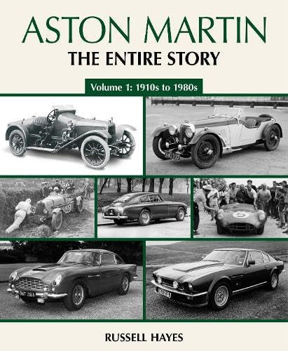 Two-volume automotive history book, Volume 1 cover with Aston Martin title and car collage
