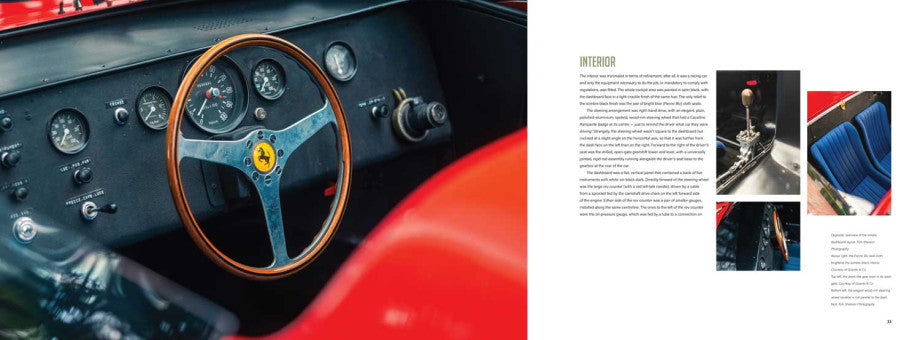 Vintage race car cockpit dashboard with gauges and wooden steering wheel