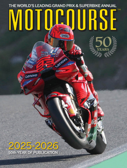 Motocourse Grand Prix and Superbike annual book cover with red racing motorcycle