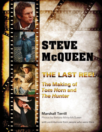 Signed edition book cover with Steve McQueen and The Last Reel title over film strip