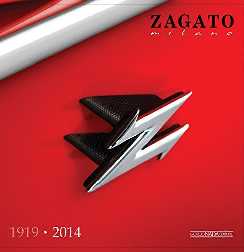 Red Zagato Milano 1919–2014 book cover with silver and black winged emblem