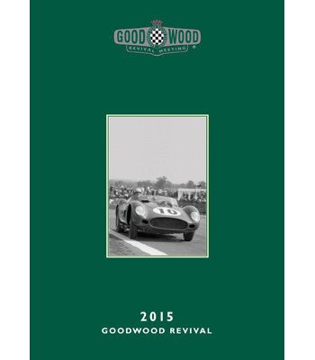Goodwood Revival 2015 DVD cover with green background and vintage race car photo