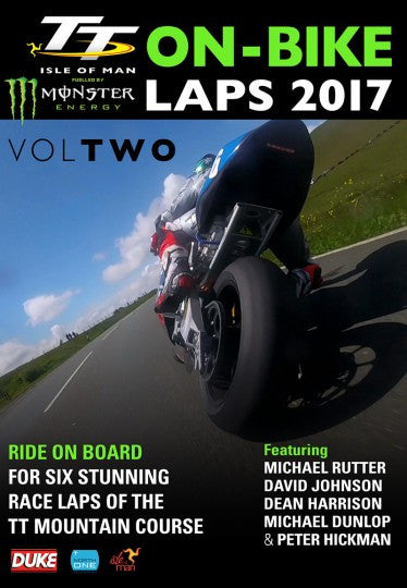 On-Bike Laps 2017 VolTwo DVD cover with Isle of Man TT racer lineup
