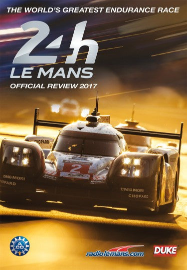Blu-ray cover with 24h Le Mans official review 2017 text and race car graphic
