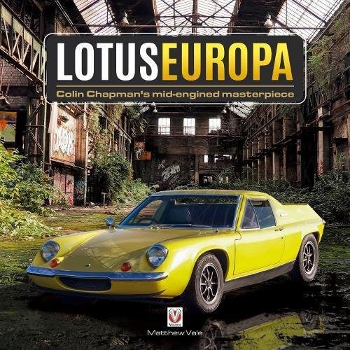 Lotus Europa book cover with yellow sports car and title typography
