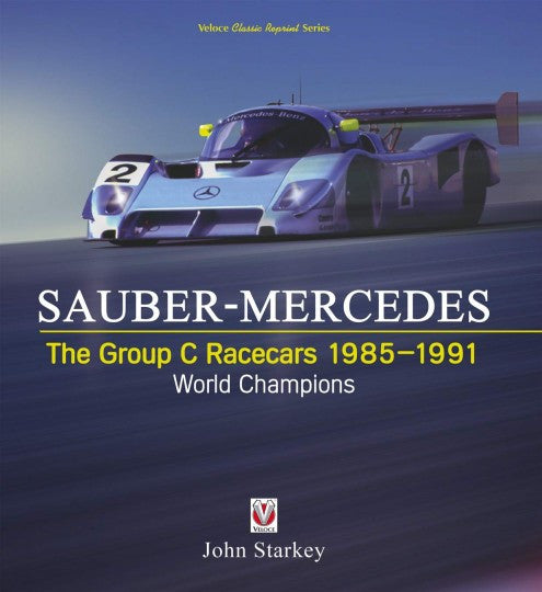 Sauber-Mercedes racecar book cover with purple car and championship title