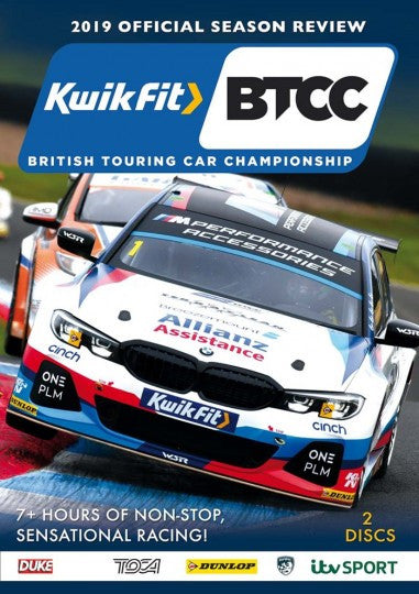 BTCC 2019 season review DVD case with race car and KwikFit BTCC logos, 2 discs