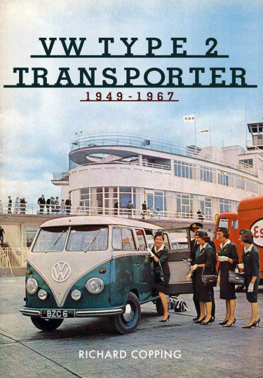 Vintage VW Type 2 Transporter book cover with blue van, people, and Richard Copping
