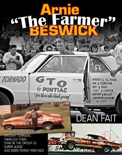 Collector poster with Pontiac GTO car and The Farmer Beswick headline