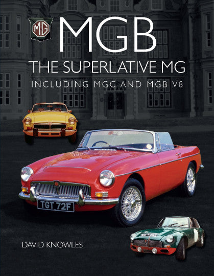MG MGB book cover with red convertible car illustration and green sports car