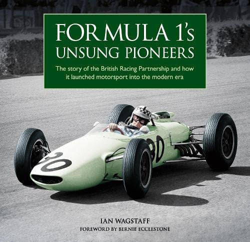 Motorsport history book cover with green title and vintage race car illustration