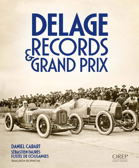 Delage Records & Grand Prix book cover with vintage race car and title text