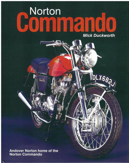 Norton Commando motorcycle poster featuring a red and chrome classic bike