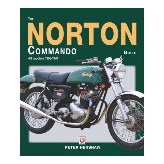 Norton Commando Bible book cover with classic motorcycle photo and Peter Henshaw