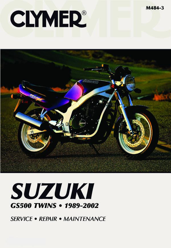 Clymer service repair manual cover for Suzuki GS500 Twins 1989–2002