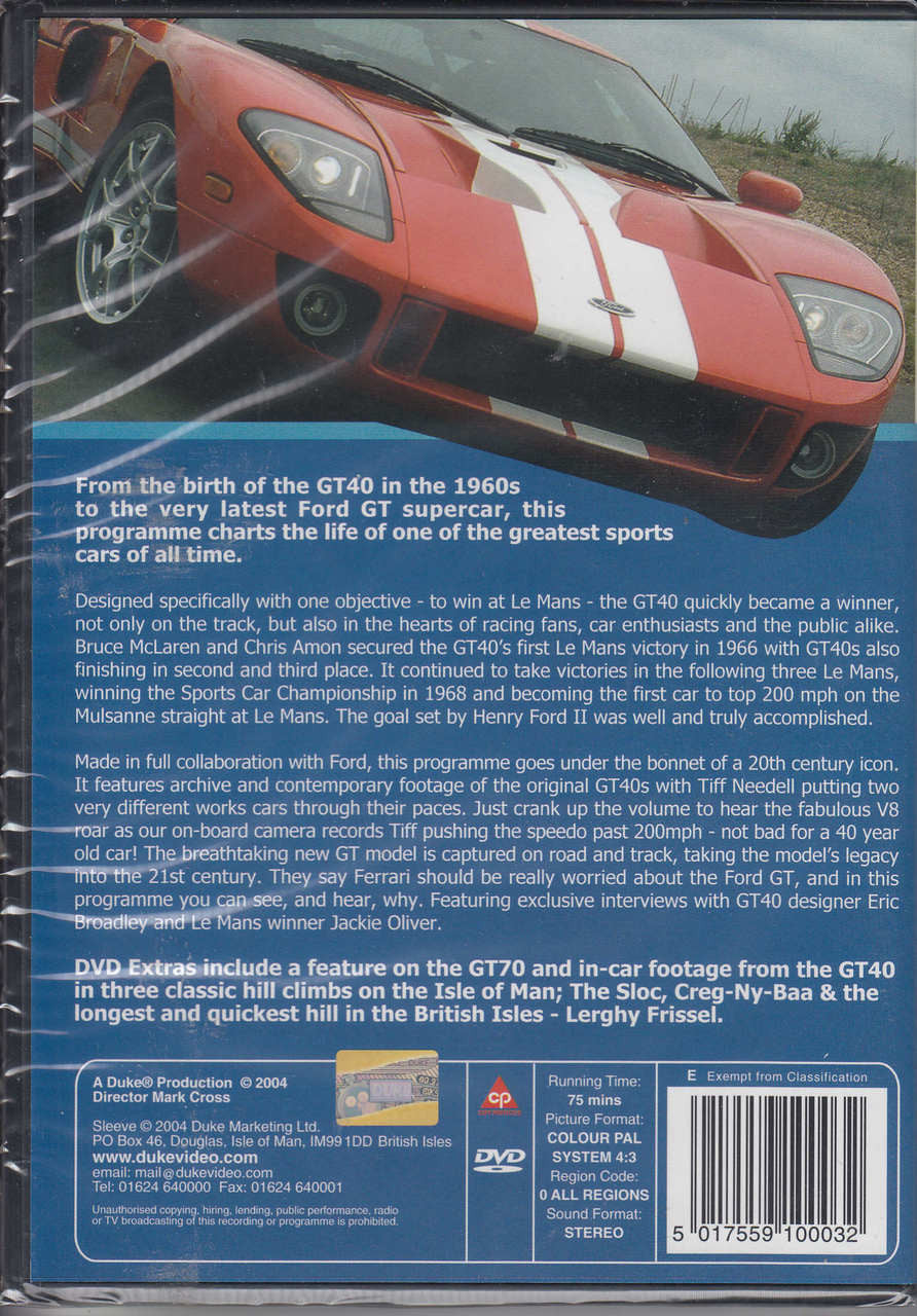 Ford GT40 The Story from 1963 to the new GT Supercar DVD