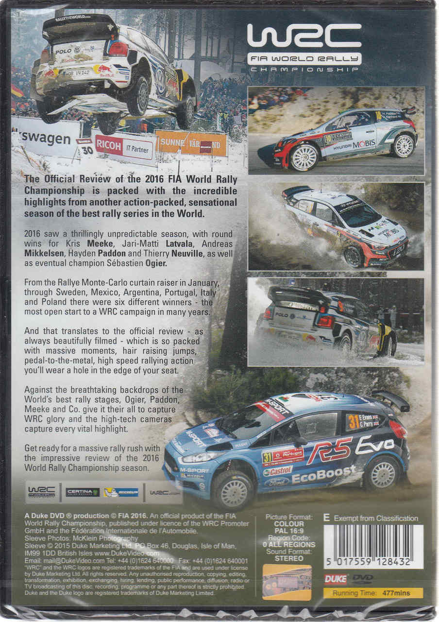 WRC FIA World Rally Championship 2016 DVD (5017559128432) - back