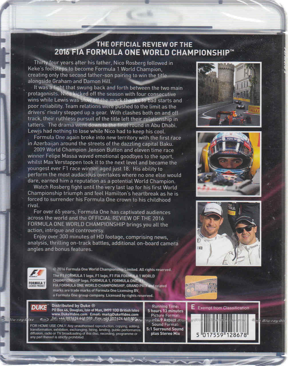 Formula One 2016 Offiicial Review - They Did Their Best Bluray  - back