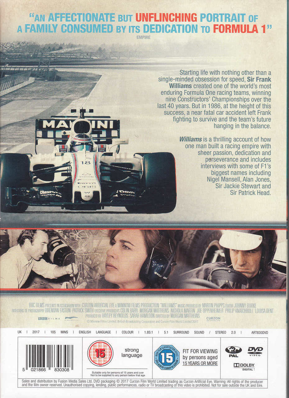 Williams (2017): DVD - Sir Frank & Claire, Formula 1 F1 Grand Prix