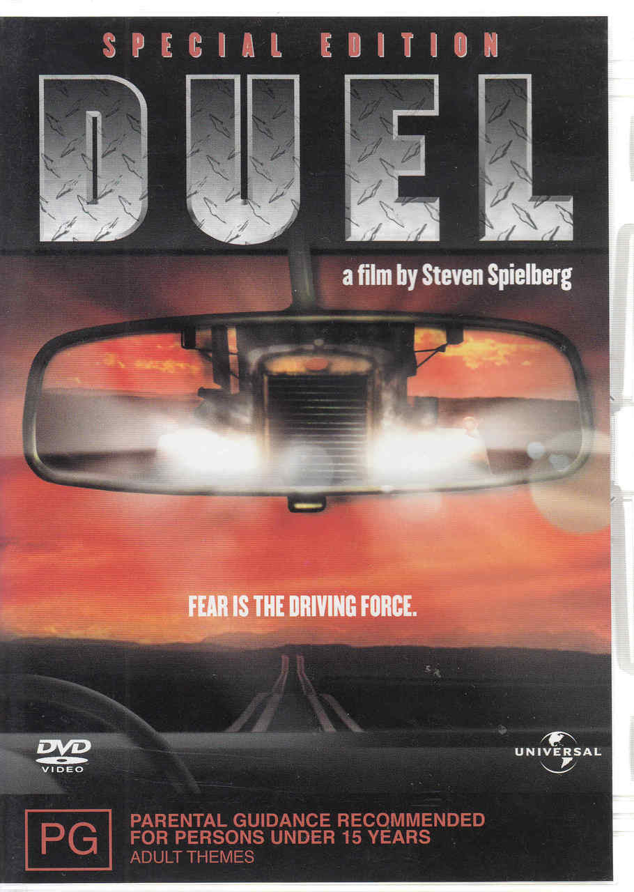 Duel Special Edition DVD case front, DUEL title and car silhouette