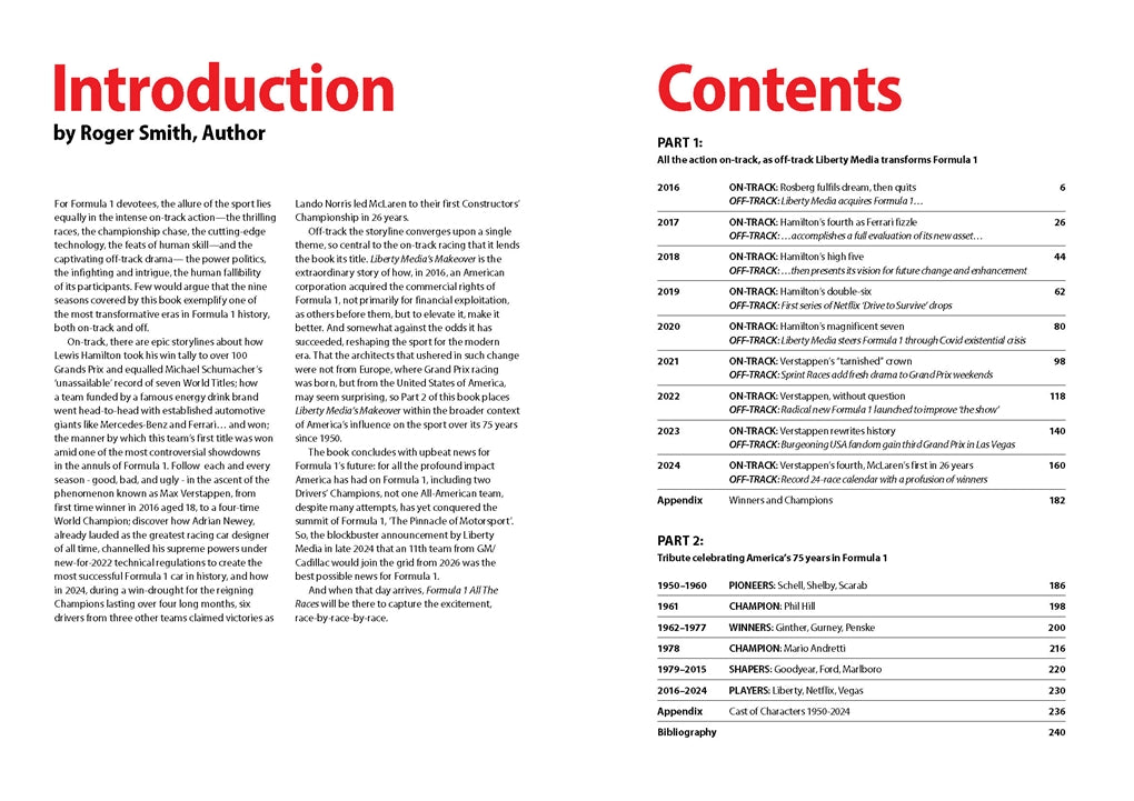 Book spread showing Introduction and Contents pages in two-column layout