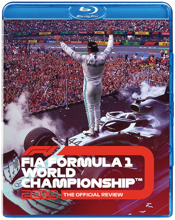 Formula One 2019 official review Blu-ray case with racing driver and FIA logo