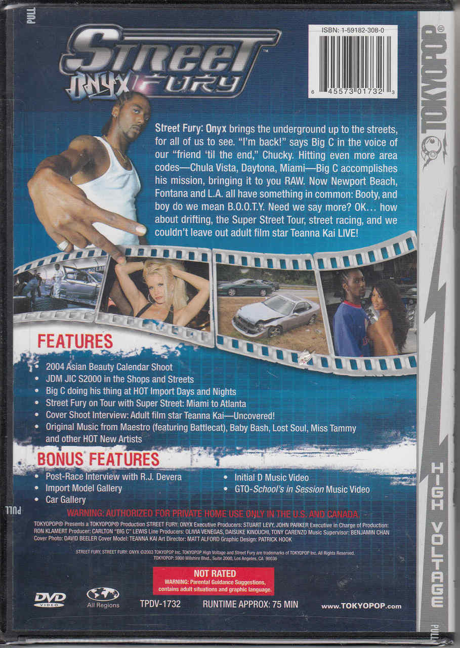 DVD case back cover with collage of car scenes, text layout and barcode