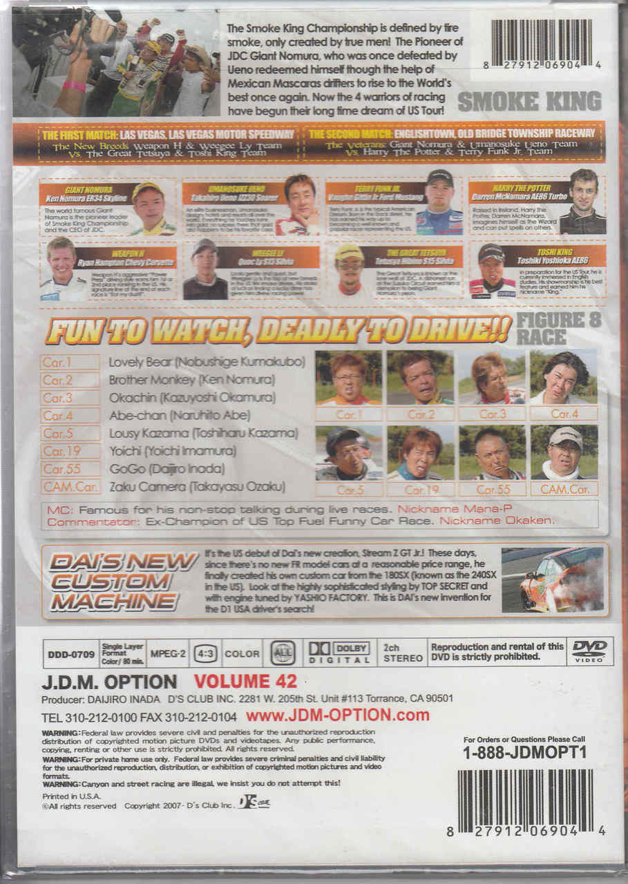 DVD back cover with text, barcode, and character headshot grid