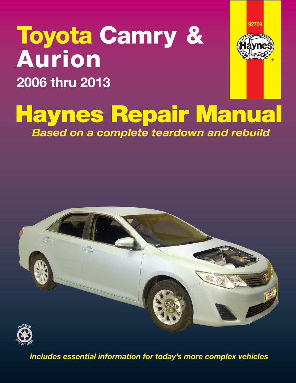 Haynes repair manual for Toyota Camry & Aurion 2006–2013, front cover with car