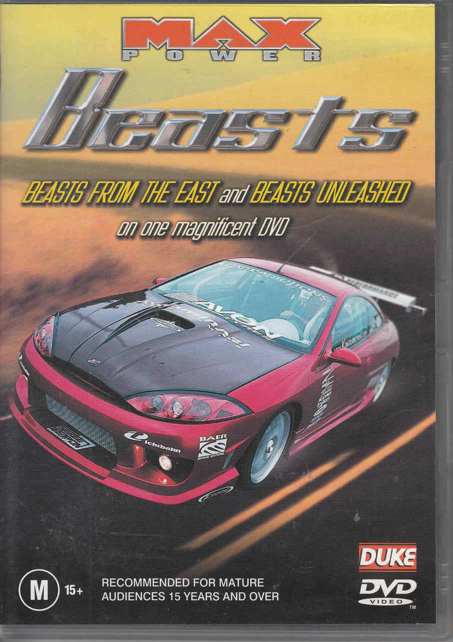 Racing movie DVD cover with red sports car and Max Beast title