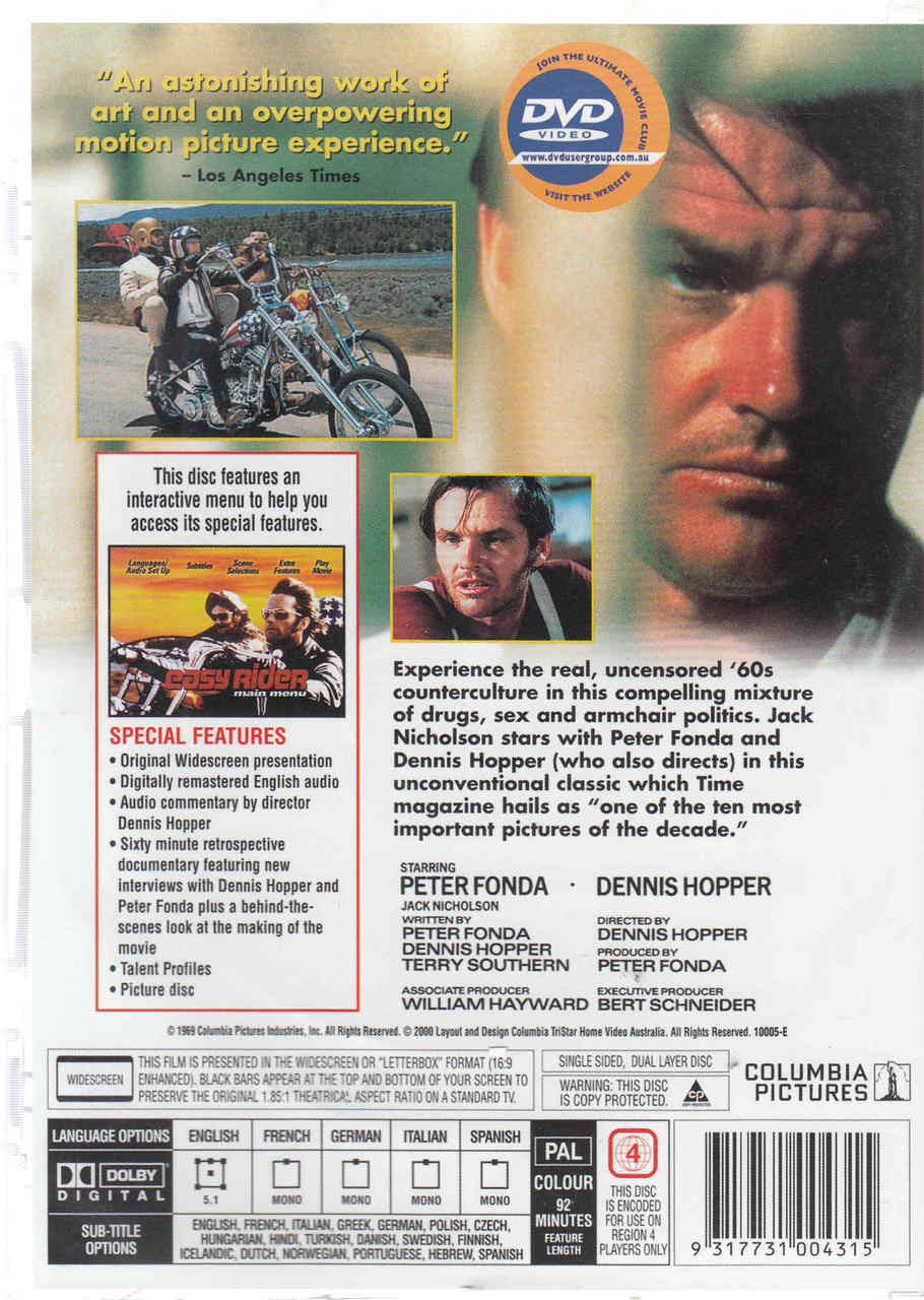 Easy Rider (Jack Nicholson, Peter Fond) DVD