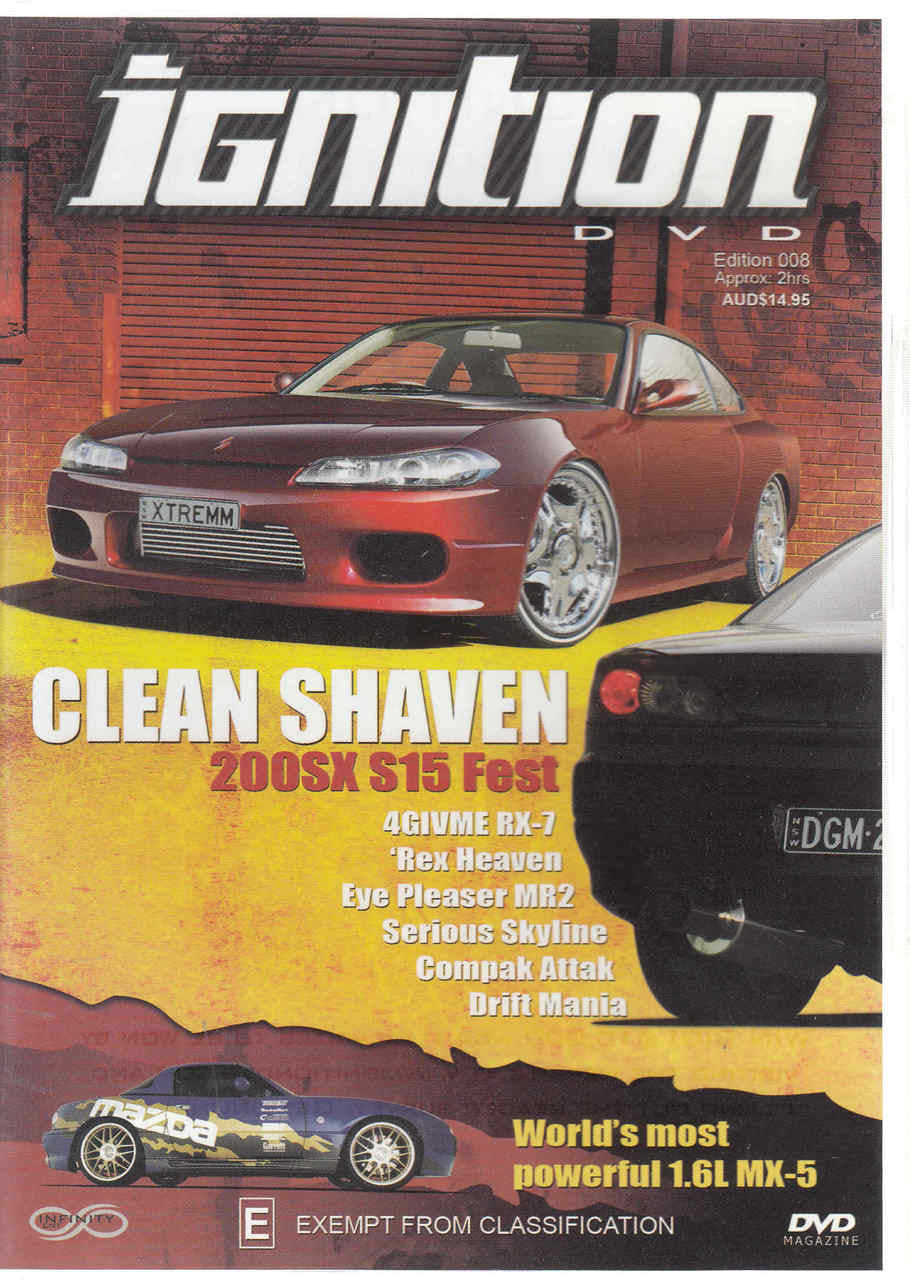 Ignition Edition 008 clean shaven magazine DVD cover with maroon car and CLEAN SHAVEN