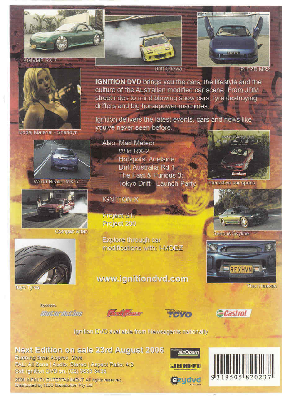 Ignition Edition 008 clean shaven magazine DVD back cover with car photos