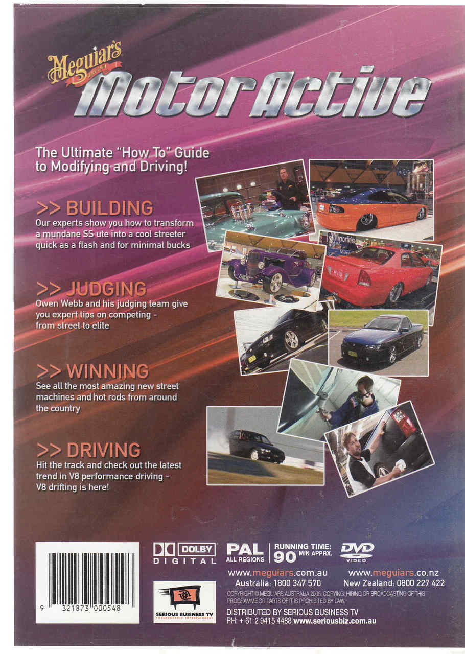 Street Machine 1 DVD back cover with car photos and features text