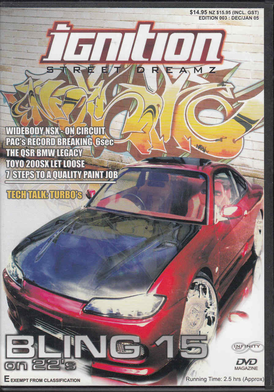 DVD case cover with red sports car and graffiti-style lettering on a street background