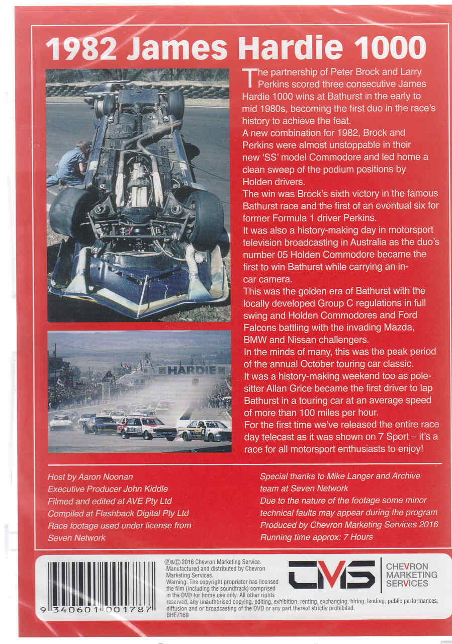 Magic Moments Of Motorsport : Bathurst 1982: James Hardie 1000 DVD (9340601001787)  - back