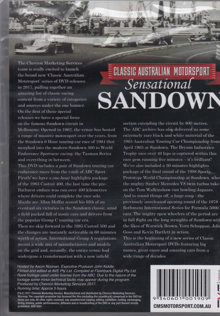 Classic Australian Motorsport - Sensational Sandown DVD (9340601001909)