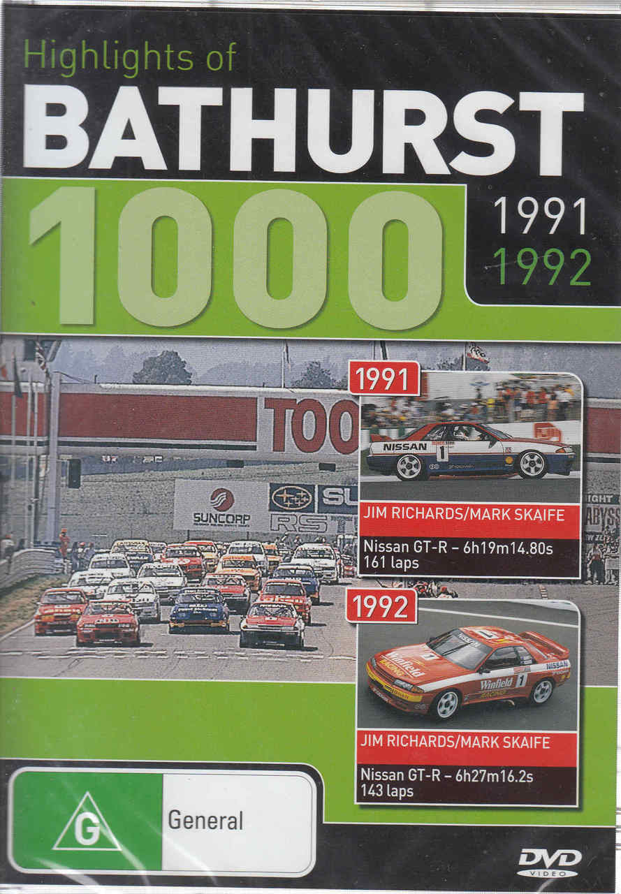 Highlights of Bathurst 1000 1991 1992 DVD