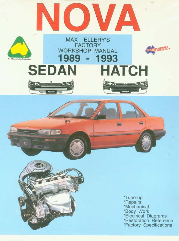 Holden Nova Sedan Hatch 1989 - 1993 Max Ellery's Factory Workshop Manual
