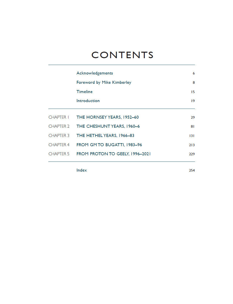 Book contents page with "CONTENTS" heading and chapter list