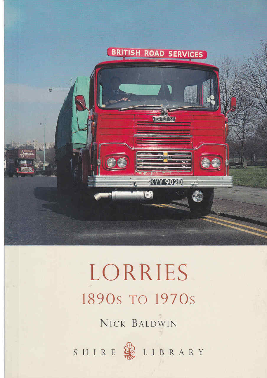 Paperback cover with red truck graphic, title Lorries 1890s to 1970s