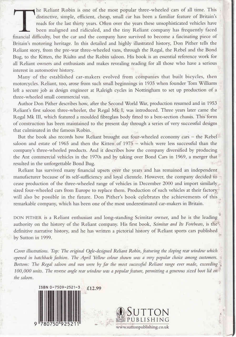 Reliant Regal & Robin (9780750925211) - back