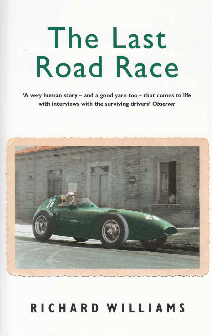 Paperback book front cover with title, author name, and green race car photo