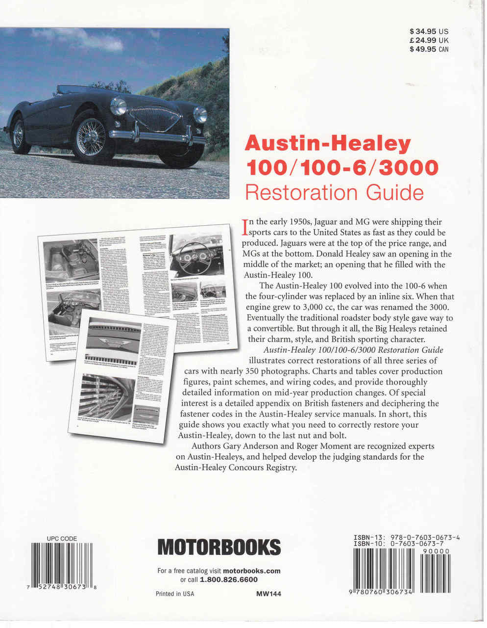 Austin-Healey 100 / 100-6 / 3000 Restoration Guide (9780760306734) - back