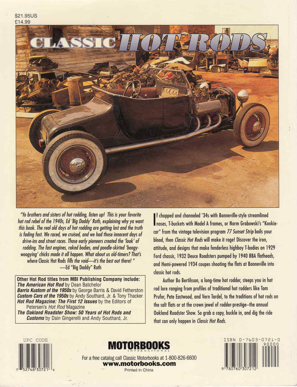 Classic Hot Rods (Bo Bertilsson) (9780760307212) - back