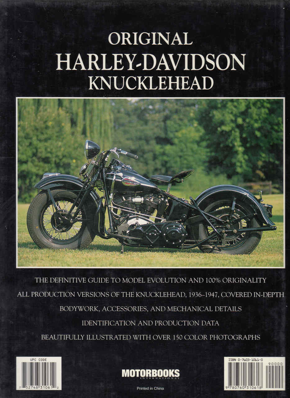 Original Harley-Davidson Knucklehead (9780760310618)  - back