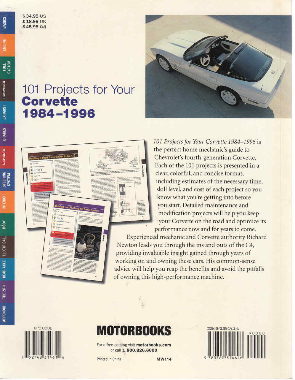 101 Projects For Your Corvette 1984 - 1996 (9780760314616) - back