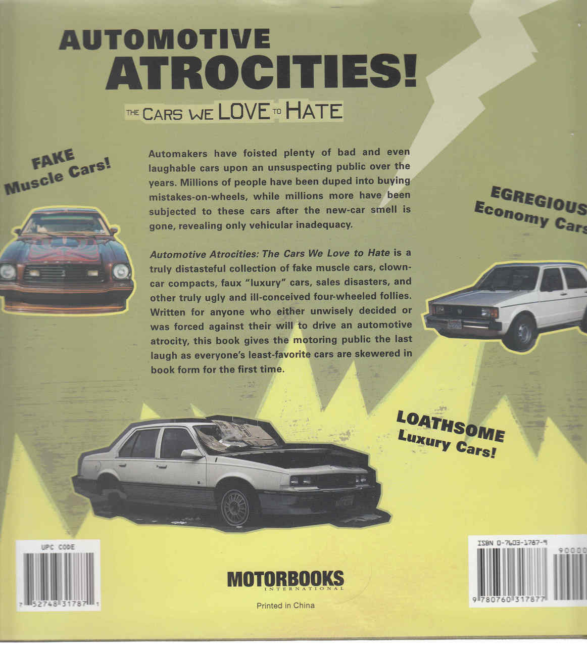 Automotive Atrocities: The Cars We Love To Hate (9780760317877) - back