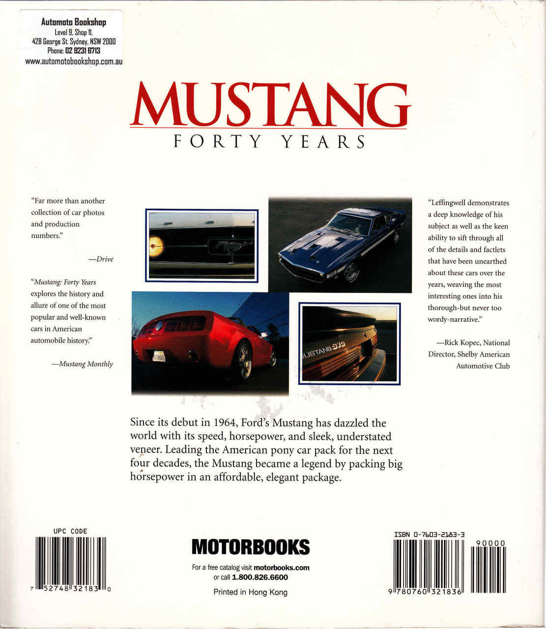 Mustang Forty Years (Paperback Edition) (9780760321836) - back