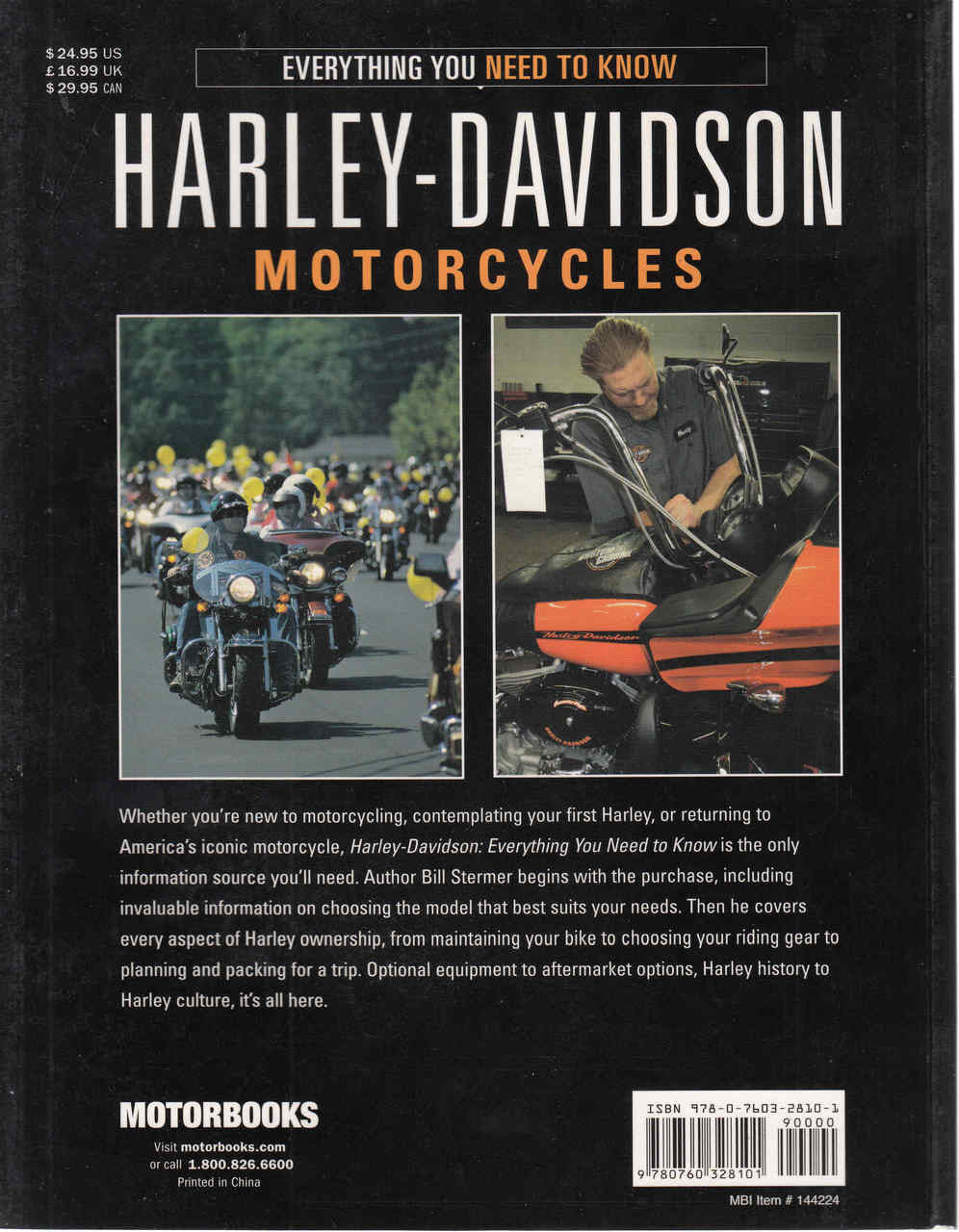 Everything You Need To Know: Harley-Davidson Motorcycles (9780760328101) - back